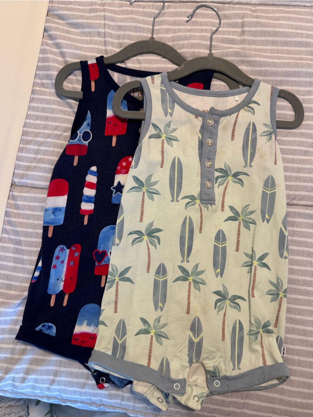 Little Sleepies Two-Pack Rompers – Navy, Light Green